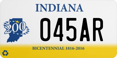 IN license plate 045AR