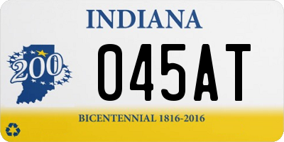 IN license plate 045AT