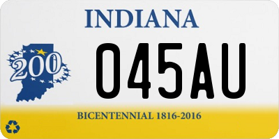 IN license plate 045AU