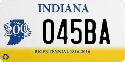IN license plate 045BA
