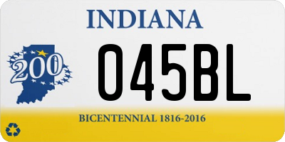 IN license plate 045BL