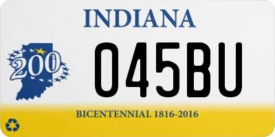 IN license plate 045BU