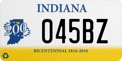 IN license plate 045BZ