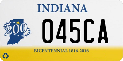 IN license plate 045CA