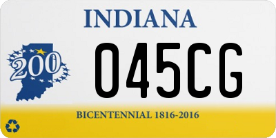 IN license plate 045CG