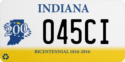 IN license plate 045CI