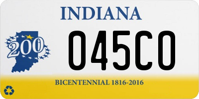 IN license plate 045CO