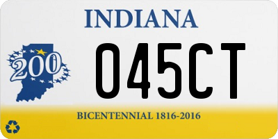 IN license plate 045CT