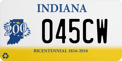 IN license plate 045CW