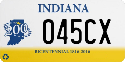 IN license plate 045CX