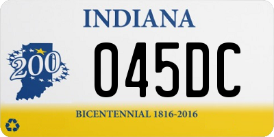IN license plate 045DC