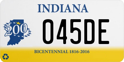 IN license plate 045DE