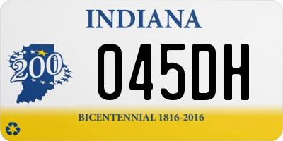 IN license plate 045DH