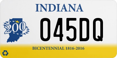 IN license plate 045DQ