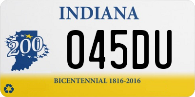 IN license plate 045DU