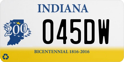 IN license plate 045DW