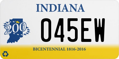 IN license plate 045EW