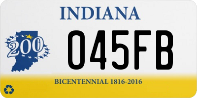 IN license plate 045FB