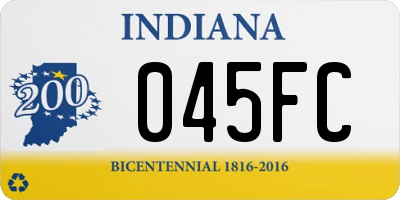 IN license plate 045FC