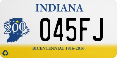 IN license plate 045FJ