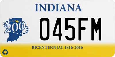 IN license plate 045FM