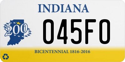 IN license plate 045FO