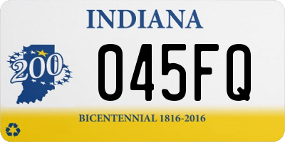 IN license plate 045FQ