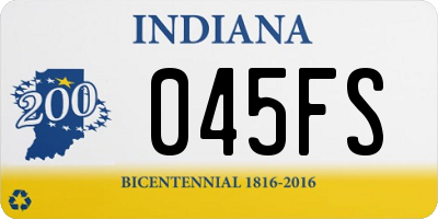 IN license plate 045FS