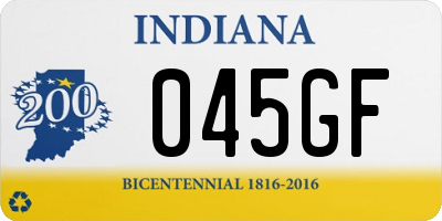 IN license plate 045GF