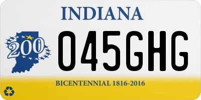 IN license plate 045GHG