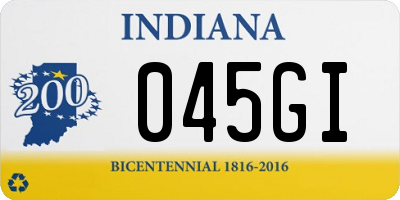 IN license plate 045GI