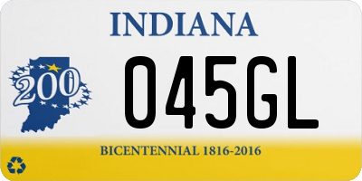 IN license plate 045GL