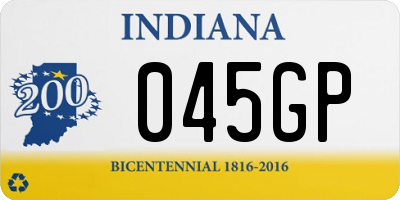 IN license plate 045GP