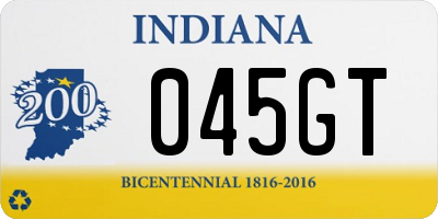 IN license plate 045GT