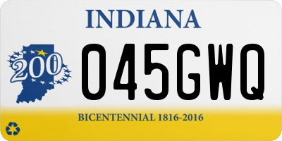 IN license plate 045GWQ