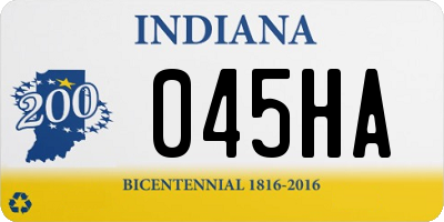 IN license plate 045HA