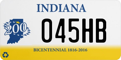 IN license plate 045HB