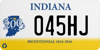 IN license plate 045HJ