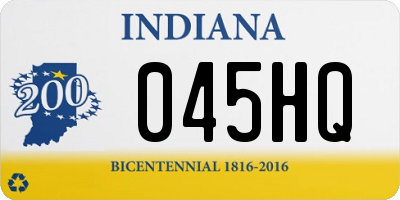 IN license plate 045HQ