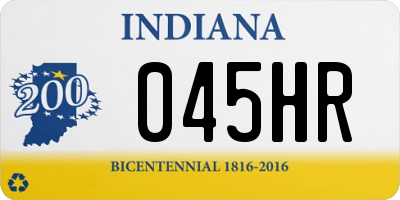 IN license plate 045HR
