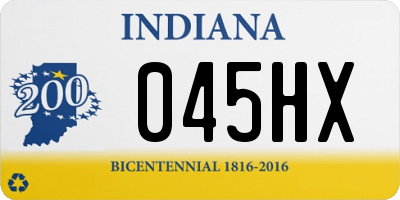 IN license plate 045HX