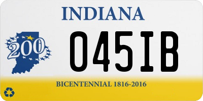 IN license plate 045IB