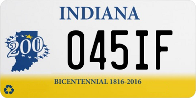 IN license plate 045IF