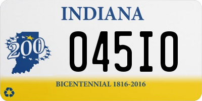 IN license plate 045IO