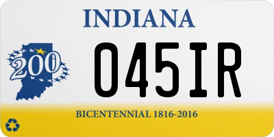 IN license plate 045IR