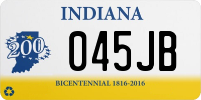 IN license plate 045JB