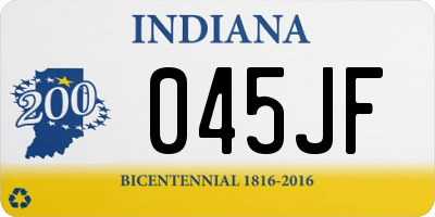 IN license plate 045JF