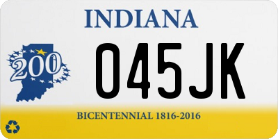 IN license plate 045JK