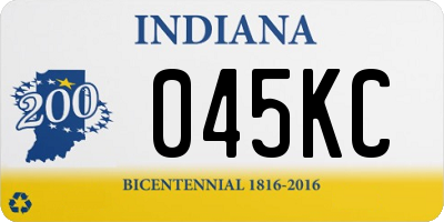 IN license plate 045KC