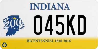 IN license plate 045KD